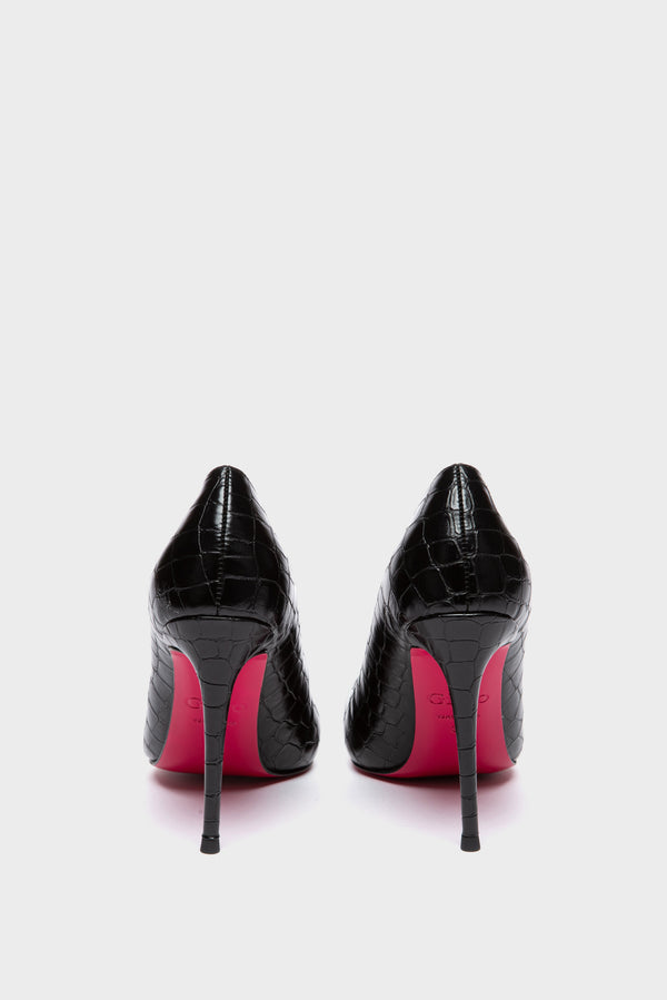 TAYA 100 Pumps in Schwarz Kroko von Giaro – Ansicht 8