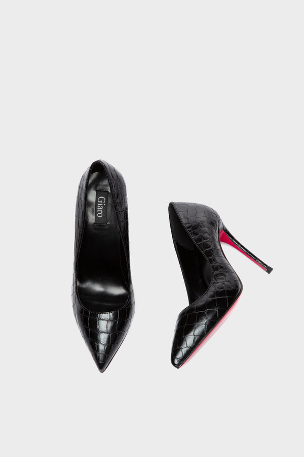 TAYA 100 Pumps in Schwarz Kroko von Giaro – Ansicht 12