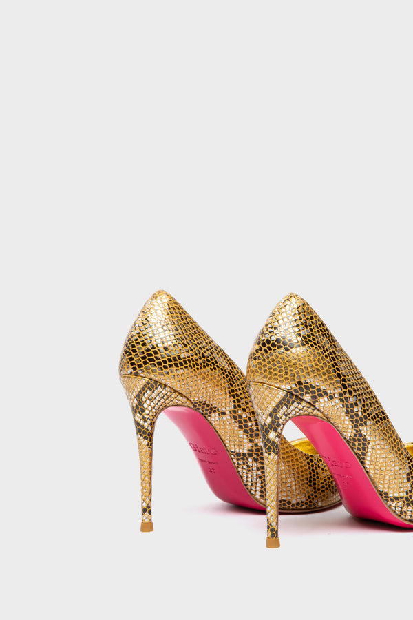 TAYA 100 Pumps in Python Gold von Giaro – Ansicht 8