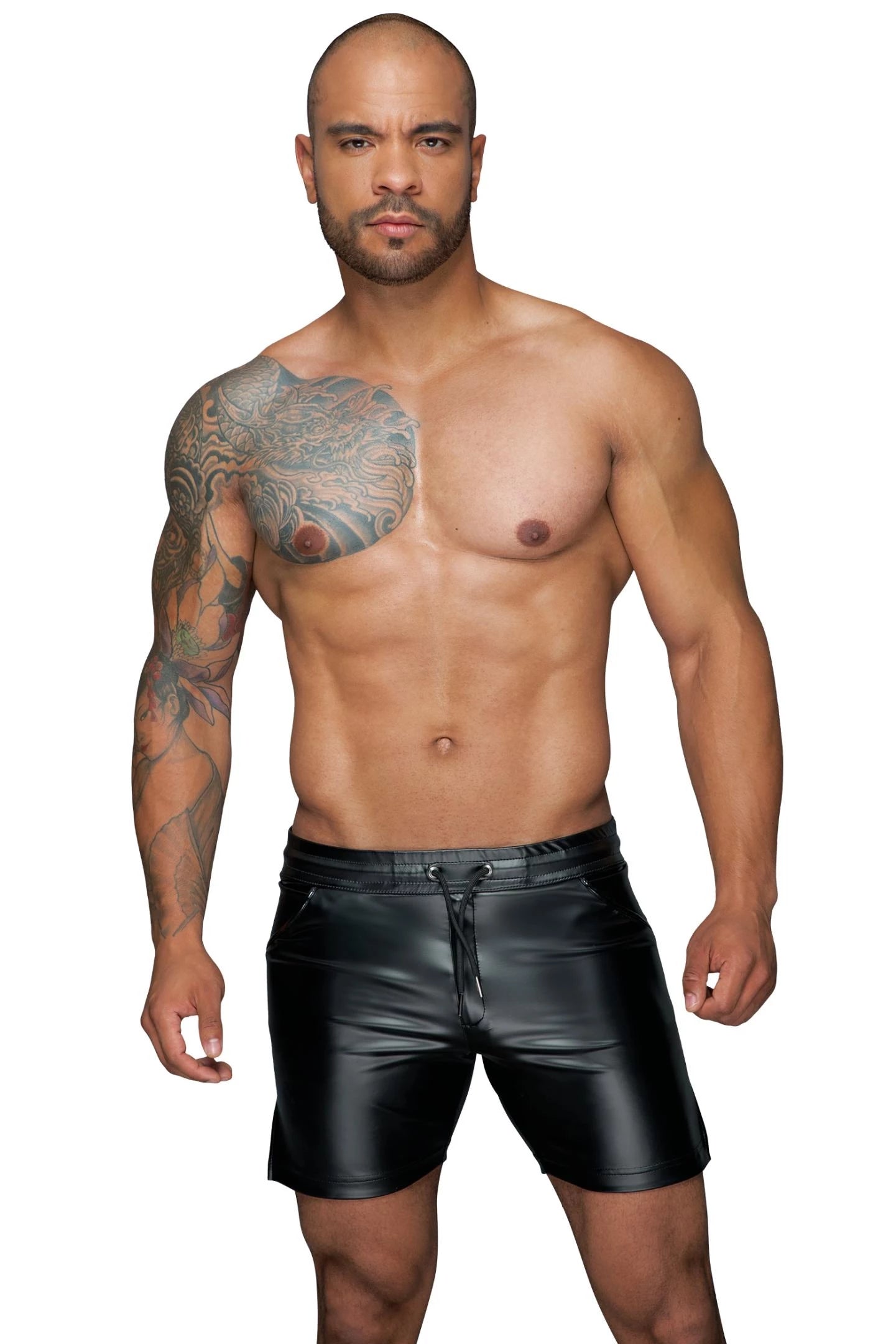 Heren wetlook cargo shorts