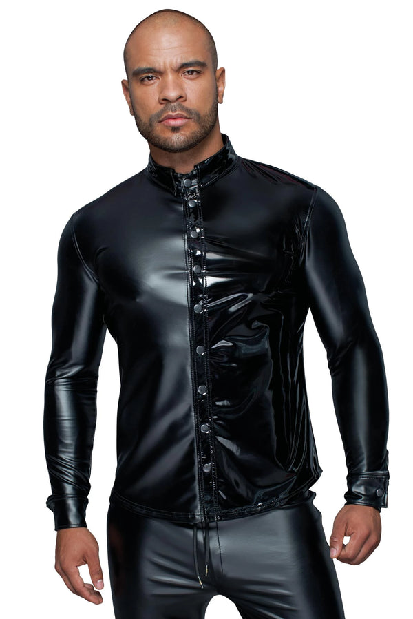 Herren-Hemd Powerwet Glanz Optik H064 | Noir Handmade