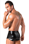 Herren Wetlook Shorts mit Reißverschluss-Details und Einsätzen | Noir Handmade Men
