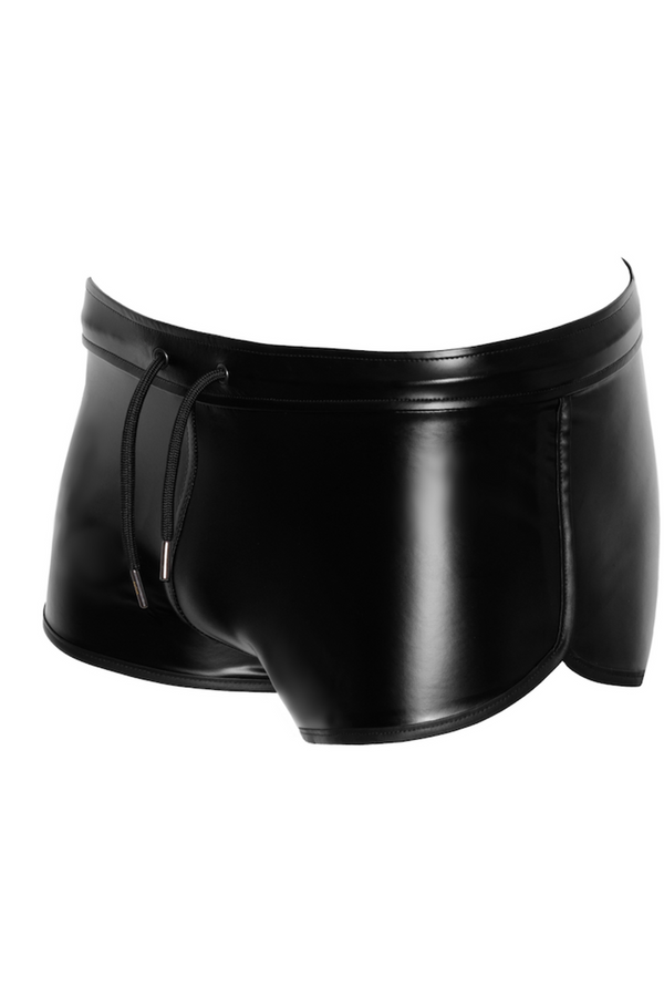 Herren Wetlook Shorts mit Reißverschluss-Details und Einsätzen | Noir Handmade Men