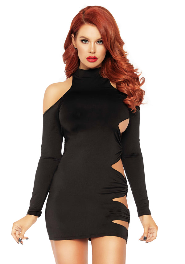 Minikleid mit Schulter Ausschnitt schwarz | Leg Avenue