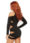 Minikleid mit Schulter Ausschnitt schwarz | Leg Avenue