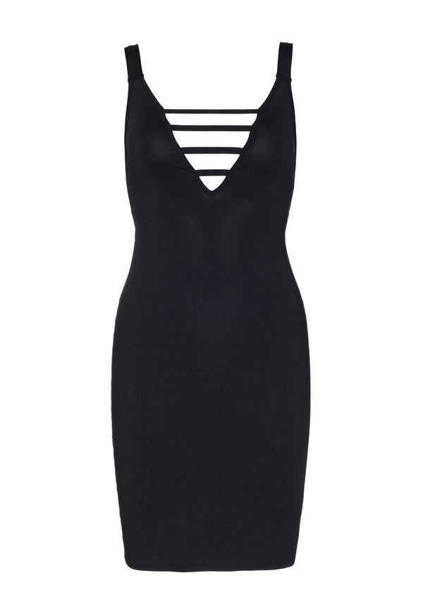 Minikleid mit V Ausschnitt schwarz | Leg Avenue