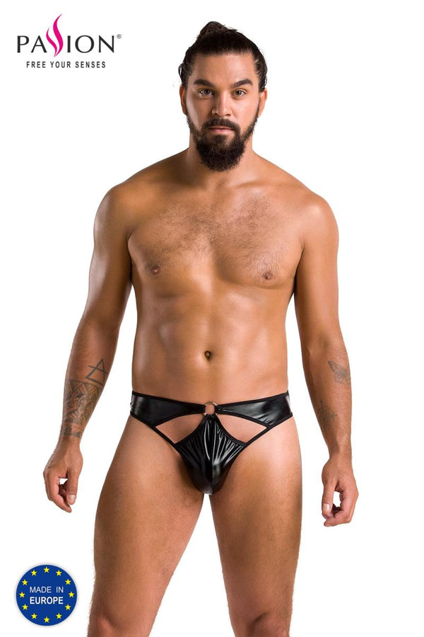 Herren String mit Metallring und Gummibändern aus Wetlook | Passion Menswear
