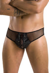 Herren Slip mit Schnürung aus Kunstleder und Netzmaterial | Passion Menswear