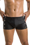Herren Kunstleder Shorts mit seitlicher Öffnung und Gummibund | Passion Menswear