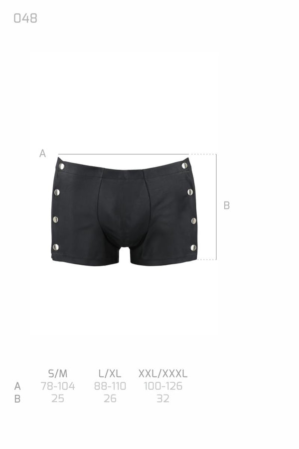 Herren Kunstleder Shorts mit seitlicher Öffnung und Gummibund | Passion Menswear