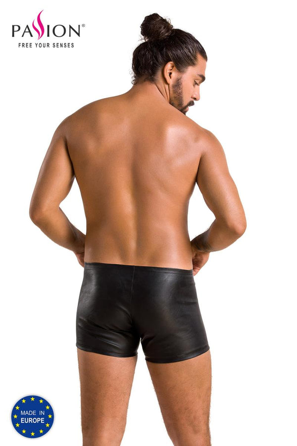 Herren Shorts aus matter Kunstleder mit seitlichen Reißverschluss | Passion Menswear