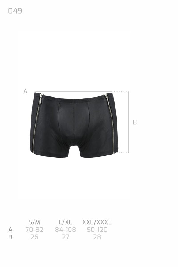 Herren Shorts aus matter Kunstleder mit seitlichen Reißverschluss | Passion Menswear