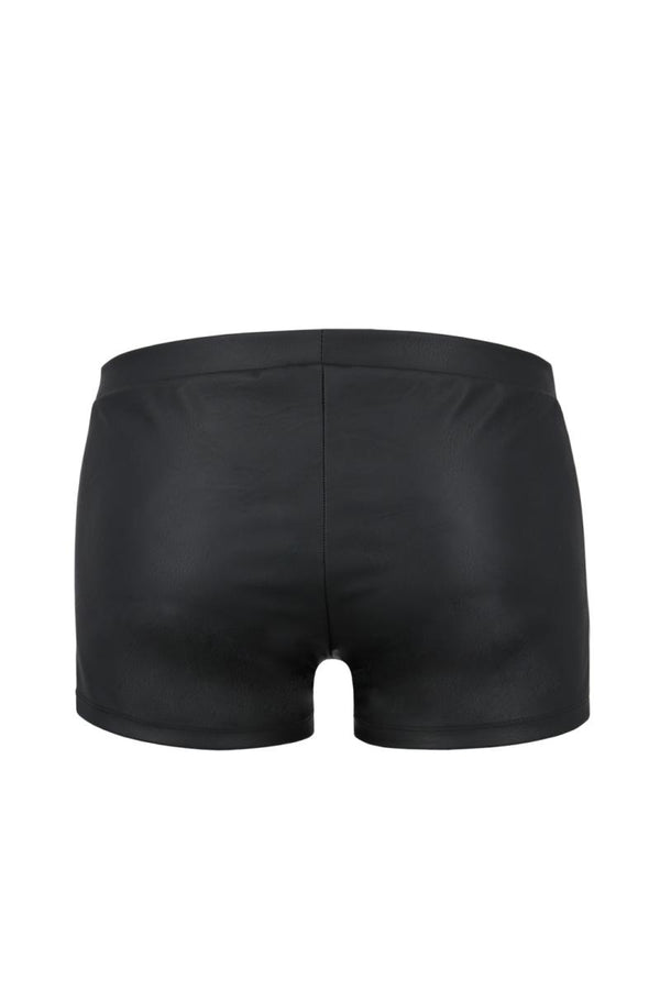 Männer Kunstleder Shorts mit Frontöffnung und Gummibund | Passion Menswear