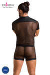Erotisches Herren-Dessous-Set mit Knöpfen und Netzeinsätzen | Passion Menswear