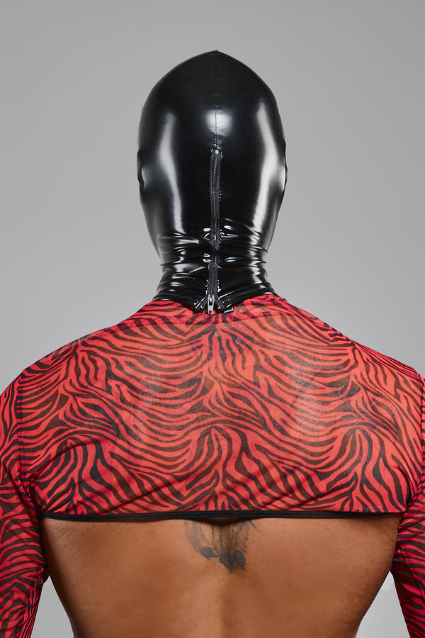 Hochwertige Vinyl-Maske Blickdicht SR-Zebra | Regnes Fetish Planet