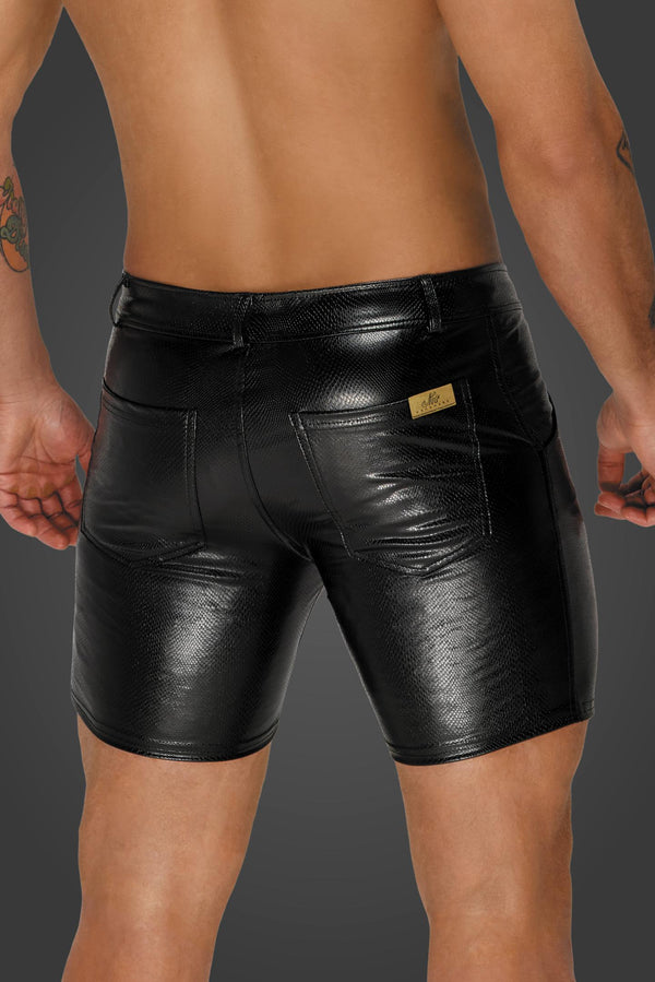 Herren Shorts im Schlangen Wetlook mit Knopf und Reißverschluss | Noir Handmade Men