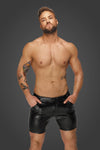 Herren Shorts im Schlangen Wetlook mit Knopf und Reißverschluss | Noir Handmade Men