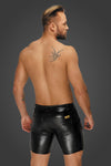 Herren Shorts im Schlangen Wetlook mit Knopf und Reißverschluss | Noir Handmade Men