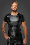 Herren Wetlook Shirt mit Schlangenleder-Ärmeln | Noir Handmade Men