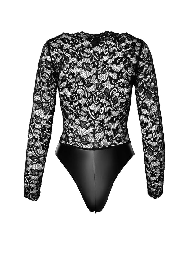 Figurbetonter Spitzen-Body mit Reißverschluss | Noir Handmade