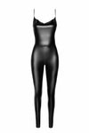 Wetlook Jumpsuit mit Rückenkettendetail und 2-Wege-Reißverschluss | Noir Handmade