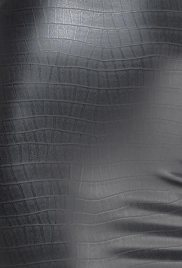 Wetlook Tanga mit Krokodilmuster und seitlichen Verschlüssen | Noir Handmade