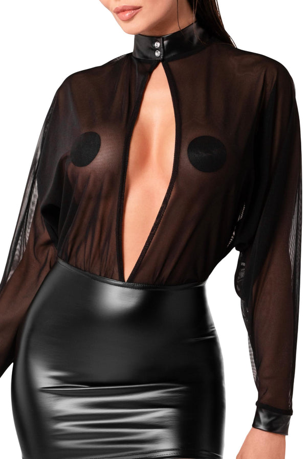 Tüll-Minikleid mit Neckholder und Druckknöpfen | Noir Handmade