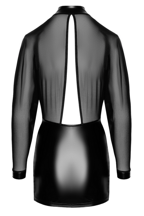 Tüll-Minikleid mit Neckholder und Druckknöpfen | Noir Handmade