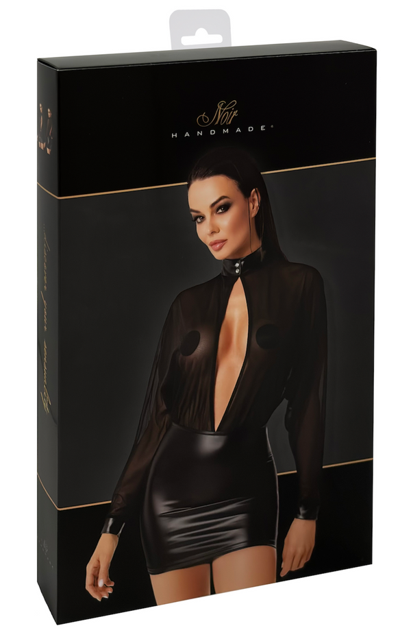 Tüll-Minikleid mit Neckholder und Druckknöpfen | Noir Handmade