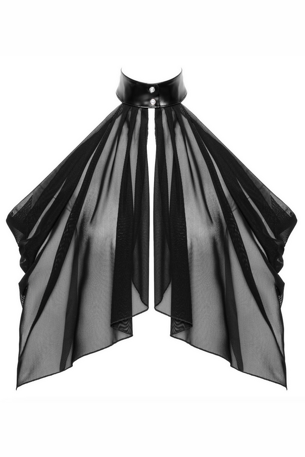 Transparenter Neckholder-Bolero mit Druckknöpfen | Noir Handmade