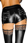 Wetlook-Shorts mit Reißverschluss F138 | Noir Handmade