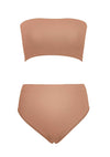 Hautfarbenes nahtloses geripptes Bandeau Set mit formendem High Waist Slip von Leg Avenue – Ansicht 4