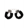 Schwarze elegante Handfesseln mit weichem Plüschbesatz von Ouch! by Shots – Ansicht 4