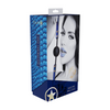 Blauer glanzvoller Atemknebel mit einem modischen schillernden Finish von Ouch! by Shots – Ansicht 2