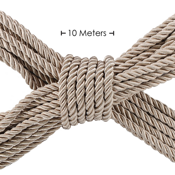 Goldenes seidig glattes Bondageseil für aufregende Fesselspiele von Ouch! by Shots – Ansicht 2