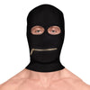 Schwarze geheimnisvolle Gesichtsmaske mit funktionellem Reißverschluss im Mundbereich von Ouch! by Shots – Ansicht 3