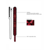 Rotes aufregendes Halsband mit markantem Rautenmuster und Kette von Ouch! by Shots – Ansicht 6