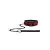 Rotes aufregendes Halsband mit markantem Rautenmuster und Kette von Ouch! by Shots – Ansicht 4