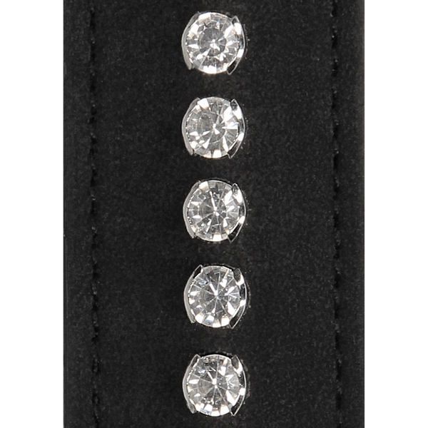 Schwarze glamouröse Knöchelmanschetten mit funkelnden Diamantnieten von Ouch! by Shots – Ansicht 7
