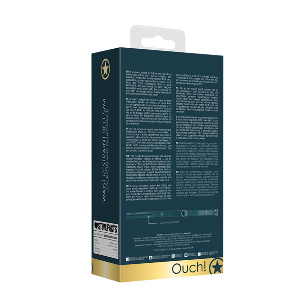 Grüner eleganter Taillengürtel in hochwertiger Lederoptik mit goldenen Details von Ouch! by Shots – Ansicht 3