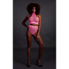 Pinkes leuchtendes Set mit Stehkragen und High Waist Slip von Ouch! by Shots – Ansicht 4