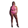 Pinkes leuchtendes Set mit Stehkragen und High Waist Slip von Ouch! by Shots – Ansicht 8