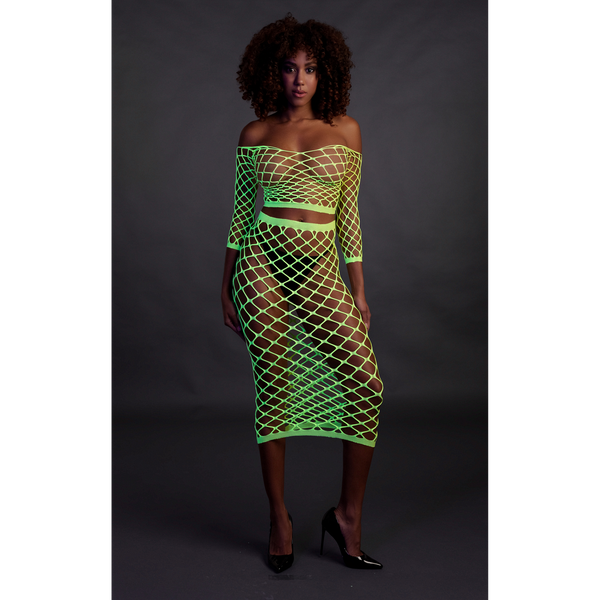 Grünes verführerisches Neon Set für aufregende Clubnächte von Ouch! by Shots – Ansicht 4