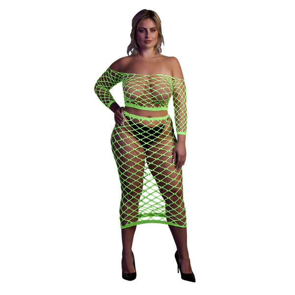 Grünes verführerisches Neon Set für aufregende Clubnächte von Ouch! by Shots – Ansicht 8