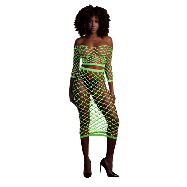 Grünes verführerisches Neon Set für aufregende Clubnächte von Ouch! by Shots