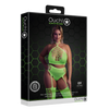 Grünes verführerisches Neon Set mit passenden Netzstrümpfen von Ouch! by Shots – Ansicht 9