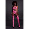 Pinkes leuchtendes zweiteiliges Neon Set mit Crop Top von Ouch! by Shots – Ansicht 4