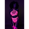 Pinkes leuchtendes zweiteiliges Neon Set mit Crop Top von Ouch! by Shots – Ansicht 6