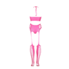 Pinkes leuchtendes zweiteiliges Neon Set mit Crop Top von Ouch! by Shots – Ansicht 14