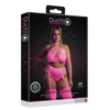 Pinkes leuchtendes zweiteiliges Neon Set mit Crop Top von Ouch! by Shots – Ansicht 9